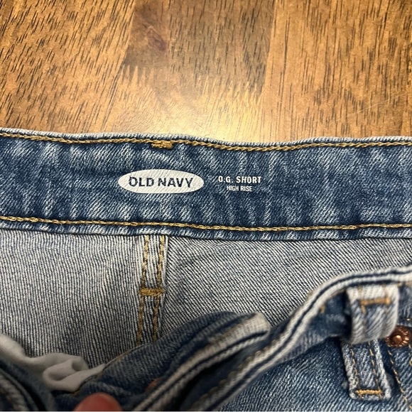 Old Navy OG Short High Rise Distressed Denim Women Shorts 14 Denim Blue Jean - Picture 2 of 7